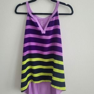 striped high low tank